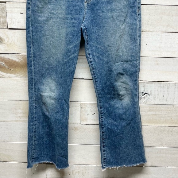 Frame‎ Le Crop Mini Boot Fray Hem Jeans Size 27 Blue Denim Medium Wash - Picture 3 of 13